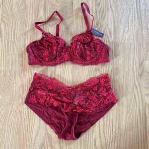 Adore Me Scarlet Lace Bra and Panty Set